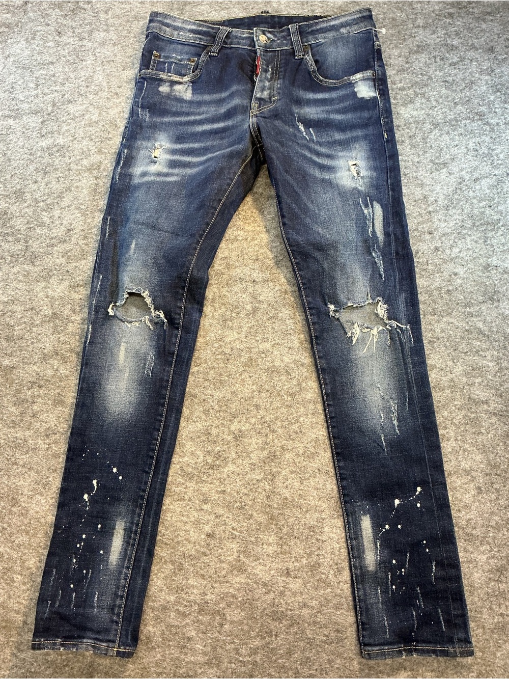 DSQUARED2 Y2K European Slim Fit Distressed Men's Jeans - Blue Size 42